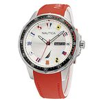 Nautica Men's Stainless Steel Quartz Silicone Strap, Red, 22 Casual Watch (Model: NAPCLF002)