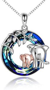 YFN Animal Necklace 925 Sterling Silver Mother Daughter Pendant Family Fashion Jewellery Gifts for Women Girls, Normal, Sterling Silver, No Gemstone