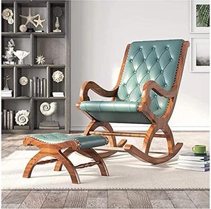 UA Urban Art Store Rosewood Rocking Chair/Relax Chair For Adults For Home Garden Office (Cream) (Green)