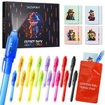 DazSpirit 16 Packs Invisible Ink Pens and Notebooks - Detective Theme, UV Light Spy Pens Party Bag Fillers for Boys and Girls, Magic Secret Message Pens for Detective Parties, Treasure Hunt