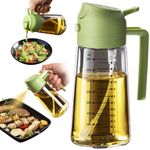 TrendPlain 16oz Olive Oil Spray Bottle - 2 in 1 Olive Oil Dispenser Bottle for Kitchen Accessories - Kitchen Gadgets, For Air Fryer Green