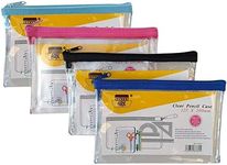 Ark Pencil Case PVC Coloured Zip 200x125mm Clear Assorted Ref : 33645