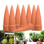 Plant Watering Stakes, Joyeee 8pcs Terracotta Self Watering Spikes Plant Watering Devices for Wine Bottles Vacation Automatic Plant Waterers for Indoor & Outdoor Plants