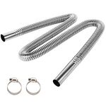 Exhaust Pipe Flex Kit, Steel Exhaust Clamps Bracket Gas Vent Hose Portable Pipe Silence for Air Diesels Car Heater Kit (120cm)