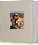 RECUTMS Photo Albums 6x4 Photo 200 Pockets Album Memo Slot PU Leather Cover Slip In Photos Pictures Small Album Family Memory Wedding Photos Gift Baby Holiday Picture Albums (Beige)