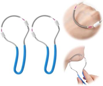 Women's Facial Hair Remover, Stainless Steel Hair Remover Spring, Portable Hair Removal Coil Threading Tool, Hair Remover for Smooth Skin Eyebrow Face, Chin Hair, Upper Lip Hair (Blue, 2 Pack)