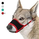 FAYOGOO Dog Muzzles, Dog Muzzle for Small Medium Large X-Large Dogs, Dog Muzzles for Biting Barking and Chewing Puppy Muzzle Nylon Soft Mesh Breathable Adjustable Loop Muzzle Anti-Dropping -(L, Red)