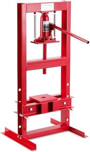Garvee Hydraulic Press 6 Ton, Hydraulic Shop Press, H Frame Benchtop Hydraulic Press with 2 Press Plates, Garage Floor Shop Press, Adjustable Work Table Height, Heavy Duty Press, Red