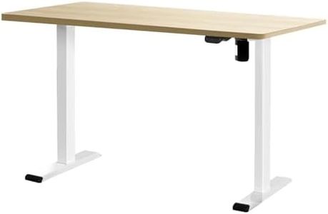 Artiss Electric Laptop Standing Desk Height Adjustable Sit Stand Desks 120cm X 60cm Desktop Table for Office Study Computer Workstation Home Use (Oak Top + White Frame) Whole Piece Monitor Riser