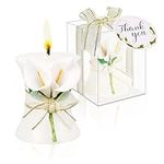 24 Pack Wedding Favors Bridal Shower Favors Candles Calla Lily Style Candle Favors Gift Boxed with Thanks Cards for Bridal Shower Favors Return Gifts Wedding Favors Return Gifts Keepsakes Giveaways