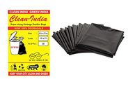 Clean India -30 Pcs - Garbage Plastic Bags Medium Size Black 100% Recyclable Disposable Dustbin Bags Of 19 X 21 Inches, 30 Piece