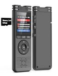64GB Digital Voice Recorder with Playback Voice Activated Tape Recorder for Lectures Meetings, 1536Kbps Sound Audio Recorder Dictaphone Recording Device with Recording Monitoring, Line-in, Password