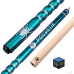 POCUSTIK Pool Cue, 58" 2-Piece Pool Stick for Adults，Canadian Maple Billiard Cue Sticks Ergonomic Grip 13mm Tip for Home Bar Billiard Table - Teal,20 Oz
