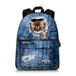 JBS-NO.1 Cute Cats Backpack for Teen Girls,Canvas BookBags for School - -