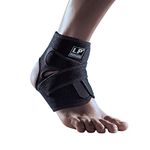 LP SUPPORT 757CA Extreme Series Ankle Support - Ankle Bandage - Ankle Support for Sports, Size:One size, colour:black