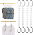 ZEDODIER 4 Pack Space Saving Hangers, Metal Magic Hangers Hooks for Closet, Multiple Hangers in One, Space Saver Closet Organizers and Storage, Apartment College Dorm Room Essentials