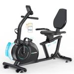 Wenoker Recumbent Exercise Bike, Quiet Magnetic Recumbent Bike with App Connectivity for Home Use, 16-Level Resistance, Adjustable Seat, LCD Monitor for Adults & Seniors