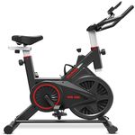 Sparnod Fitness SSB-09B Spin Bike for Home Workout with Belt Drive, 9KG Flywheel, Adjustable Seat & Handlebar, Friction Resistance, LCD Display, Tablet Holder, Max User Weight 110KG (Black)