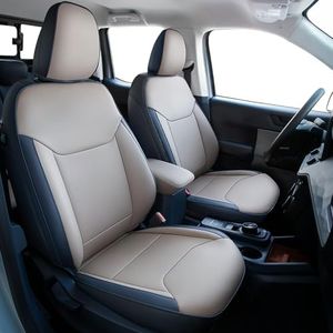 Carlimeki Leather Seat Covers Custom Fit for Maverick 2022-2026, Compatible with XL, XLT, Lobo, Lariat, Tremor Model - Armrest Covers Included - Faux Leather, Fully Covered, Fit Like a Glove