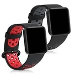 kwmobile Straps Compatible with Xiaomi Mi Watch Lite/Redmi Watch Straps - 2x Replacement Silicone Watch Bands