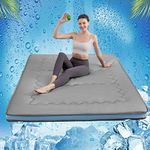 MAXYOYO Cooling Floor Mattress Japanese Futon Mattress, Roll Up Thicken Sleeping Bed Portable Camping Mattress for Outdoor Camping, Summer, Guest Bed, Floor Mattress (Gray, King)