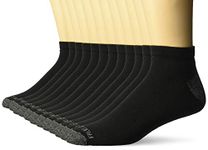 Fruit of the Loom Men's Dual Defense Low Cut Socks 12 Pair Casual, Black/Grey, X-Large (Pack of 12)