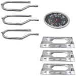 GFTIME Stainless Steel Gas Grill Burner & Heat Plate & Temp Gauge Heat Indicator 22551 Replacement BBQ Kit for Nexgrill 720-0011, 720-0047-U, MCM, Costco Kirkland, Harris Tweeter Model Grills