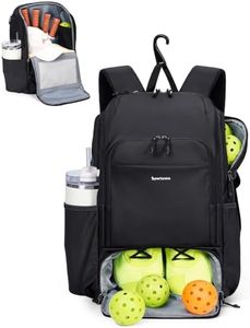sportsnew Bundle: Black Insulated Water Bottle Holder (32oz/40oz, Strap, Phone Pocket). For Pickleball, Hiking & Travel + Black Pickleball Backpack (Waterproof, Shoe Compartment, Fence Hook)