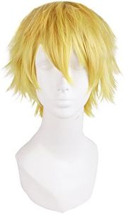 Mapofbeauty 12 Pulgadas/30cm Hombres Macho Corto Peluca Cosplay (Rubia)