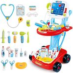 deAO Doctors Set for Kids, Little Doctors Trolley Kit Kids Medical Center Hospital Portable Role Play Set with Accessories, Great Gift for Toddlers