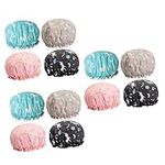 Healeved 12 Pcs Bathing Cap Shower Turban Cartoon Shower Cap Night Cap Women Hats and Caps Accessories for Girls Hair Cap Satin Turban Toddler Sleep Bonnet Beauty Hat Women's Elasticity