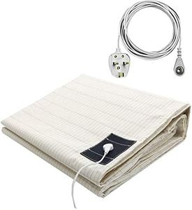 Conductive Grounding Sheet King Size Earthing Sheet with UK Grounding Connection Cord Sleep Therapy (76x80in)