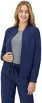 Hanes, Zip-Up Healthcare Scrub Jackets for Women, Moisture Wicking, Athletic Navy