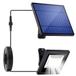 Solar Spotlights Outdoor Waterproof with 16FT Cord Separate Solar Panel Dusk to Dawn LED Solar Spot Lights for Wall Ceiling, Porch, Barn, Garage, Yard, Patio, Garden, Landscape Lighting(White)