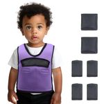 Weighted Vest for Kids (Medium, Ages 5 to 9) with Sensory Issues Compression Vest for Kids with Autism, ADHD, SPD, Mood, and Processing Disorders, Including 6 Removable Weights Purple