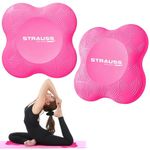 Strauss Yoga Knee & Elbow Cushion Pad | Support for Knees,Hands,Wrists,Elbows | Ideal For Planks,Push-ups,Yoga,Meditation,Pilates & Workout| Padding for Joint Protection and Stability |Set of 2,(Pink)