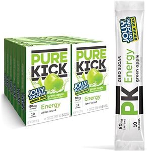 PURE KICK Energy Singles To Go Drink Mix, Jolly Rancher Green Apple, Includes 12 Boxes with 6 Packets in each Box, 72 Total Packets