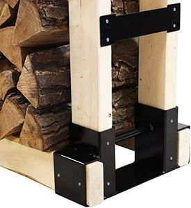 Sunnydaze Firewood Log Rack Bracket Kit - Adjustable to Any Length - Closed-End Design - 1 Pair of Brackets