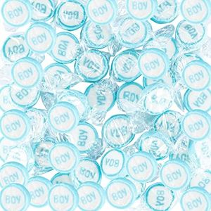 FOOD crew Rocks Bonbon bleu et blanc BOY - 500 g Rocks Bonbons - Bonbon emballé individuellement - Emballage en vrac – Baby Shower Decoration - Gender Reveal Party Decoration - Deco Baby Shower