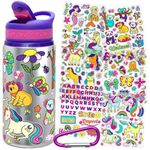 PURPLE LADYBUG Decorate Your Own Water Bottle for Kids Craft Kit - Unique Christmas Gifts for Girls, Girls Gifts 6-8 Years Old, 5 6 7 8 9 Year Old Girl Gift Ideas - Arts and Crafts for Girls Age 10-12