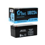 Replacement for Aquatec FORTUNA BATH LIFT Battery - Compatible UB1234 Universal Sealed Lead Acid Battery (12V 3.4Ah 3400mAh F1 Terminal AGM SLA) - Includes TWO F1 to F2 Terminal Adapters