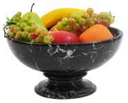 Radicaln Marble Fruit Bowl Black 10'x5' Inch Handmade Fruit Storage Bowl for Kitchen Décor - Ideal Decorative Fruit Bowl for Kitchen Counter Décor