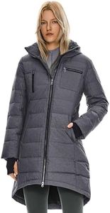 Orolay Women's Down Jacket Coat Mid-Length Darkgrey XL