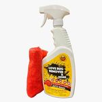 Love Bug Car Remover Spray and Auto Wash. Multi-Surface Remover and Wash Bird Poop, Tar, Sap, Bugs and More. Interior & Exterior Car Detailing Solution. 24 oz spray bottle w/ microfiber cloth. No