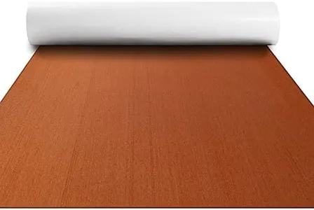 FOCEAN Boat Flooring EVA Foam Boat Decking Marine Flooring Brushed Texture Marine Mats for Boats Yacht Kayak RV 94.5"x47.2", Brown with Black Back