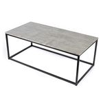 LIVIVO Concrete Effect Coffee & Square Side Table Girder Inspired Metal Frame Rectangular Perfect For Indoor Outdoor Home Interior Tea Coffee Snack Laptop Office Furniture - Grey (Coffee Table)