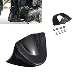 NATGIC Gloss Black Motorcycle Front Chin Spoiler Air Dam for Harley Dyna Fat Bob Wide Glide FXD 2006-2017 Guzzi V7III Front Chin Spoiler Lower Cover Air Dam Fairing Cover Chin Fairing (1 PCS)