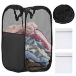 Folding Laundry Basket 75L Large Collapsible Washing Basket Mesh Pop up Laundry Hamper with 2 x Laundry Bag Portable Laundry Hampers with Handy Pocket Great for Kids Room, College Dorm Travel