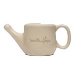 Flojar Ceramic Jala Neti Pot with Nostril Plugging Support – Better Capacity - Holds 8.50 oz or 250 ml – Spill Proof with Comfort Grip - Lead-Free and Microwave and Dishwasher Safe (Beige)