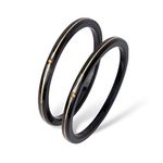 Hem Jewels by Ashok Jewellers 22kt (916) Yellow Gold Handmade Pola Bangles/Wedding Chooda/Churas for Women with Purity Certificate (Set of 2pcs) - Black (2.6 Aani)